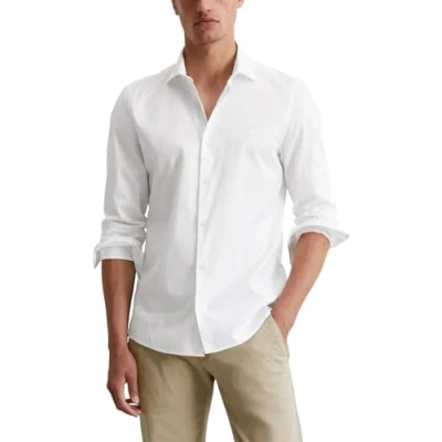 Abbildung von Marc O&#039;Polo Spread Collar LONG Sleeve Round HEM Businesshemd, Herren, Größe: XL, White