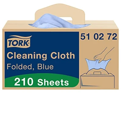 Abbildung von Tork Mehrzweck Reinigungstücher Blau W7, Einzeltuchentnahme, 1 x 210 Tücher, 510272