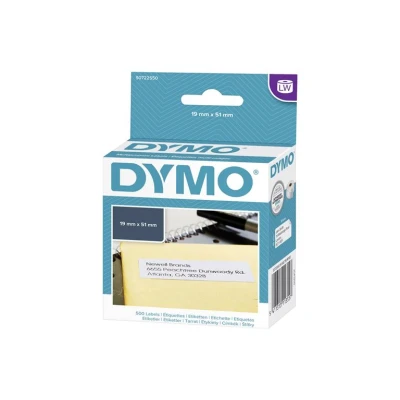 Abbildung von Dymo etiketten 500 stück 5,1cm x 1,9 cm weiß selbstklebend S0722550