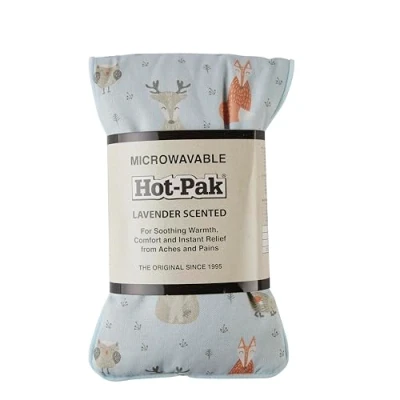 Abbildung von Warmies Hot Pak Woodland, mikrowellengeeignetes, beschwertes Kopfkissen mit französischem Lavendelduft. Heißes oder kaltes Weizenkissen für kühle Entspannung und warme Linderung.