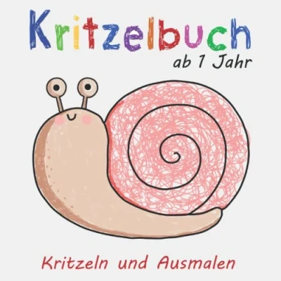 Abbildung von Kritzelbuch ab 1 Jahr: Erstes Ausmalbuch mit 50 einfachen Motiven zum Kritzeln und Ausmalen von Gegenstände &amp; niedliche Tiere