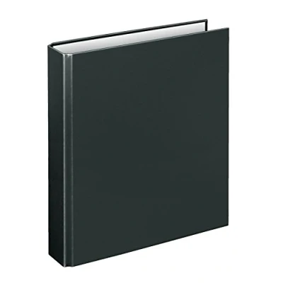 Abbildung von VELOFLEX 1153080 Ringbuch Basic, DIN A5, 1 Stück, schwarz, Füllhöhe 25 mm, Ringordner mit 4 Ring Mechanik, Ordner schmal