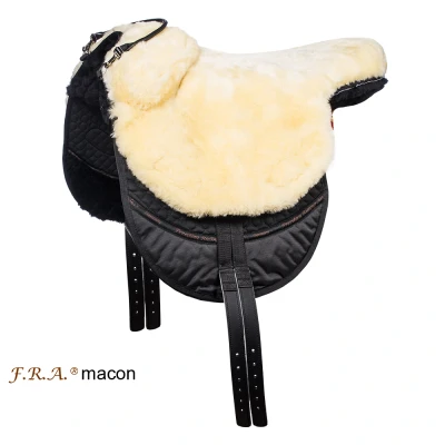 Abbildung von F.R.A. Reitkissen Macon Extra Merino Pauschen und Einschubtaschen mit Einlagen Schwarz/Naturell M
