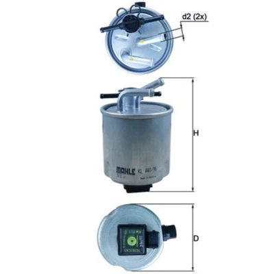 Abbildung von MAHLE ORIGINAL KL 440/36 Kraftstofffilter Leitungsfilter 10 10,0 NISSAN: NP300 Navara Platform / Chassis, Pathfinder 3, Pickup