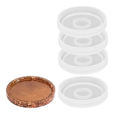 Abbildung von Ideen mit Herz Silikonformen Untersetzer Größe Untersetzer: Ø 8cm / 0,9 cm hoch 4 Stück