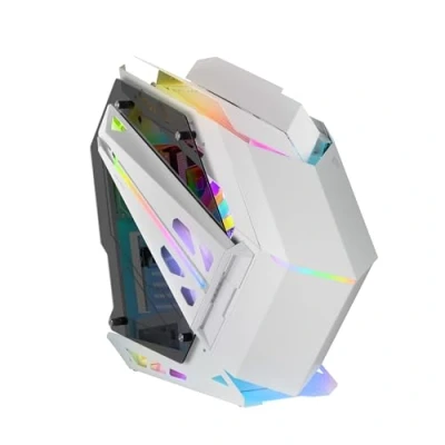 Abbildung von MARSGAMING MC Titan, XXL ATX Gaming Case, Doppelte LED Leiste und ARGB Frontbeleuchtung, Beleuchtungshub + Fernbedienung, Kompatibel mit Mainboards, Unterstützung für Flüssigkeitskühlung, Weiß