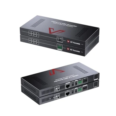 Abbildung von AV Access 4K ARC HDMI Extender (HDBaseT) bis 70m/230ft, UHD 4K@60Hz mit HDR10 &amp; 3D Effekt, S/PDIF Audio, Audio Return Channel, EDID Management, HDCP 2.2, 2 Wege PoC + IR RS232, über Cat 5e/ 6/7