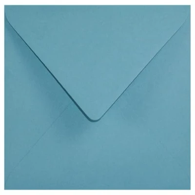 Abbildung von Netuno 25 Blau quadratische Umschläge 153x 153 mm 110g Woodstock Azzurro blaue Briefumschläge quadratisch schöne Briefkuverts festlich Ökopapier farbige Ostern Weihnachten Hochzeit