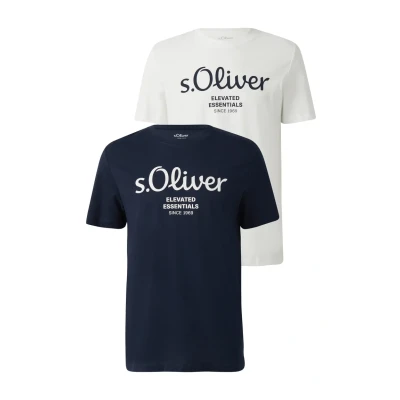Abbildung von s.Oliver MIT Kurzarm UND Rundhalsausschnitt IM Doppelpack Tshirt print, Herren, Größe: Small, Weiß