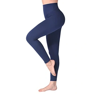 Abbildung von SINOPHANT Leggings Damen High Waist Blickdicht Leggins mit Bauchkontrolle für Sport Yoga Gym(1 Schwarzblau,S M)