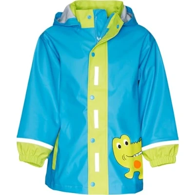 Abbildung von Playshoes Regenjacke Unisex Kinder Wind und wasserdicht Regenmantel Regenbekleidung, Krokodil, 98
