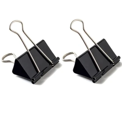 Abbildung von Coideal Foldback Klammern Metall Büroklammern, 24 Stück Binder Clips Schwarz Papierklammern Groß für Büro Dokumente und Haushalt (32mm)