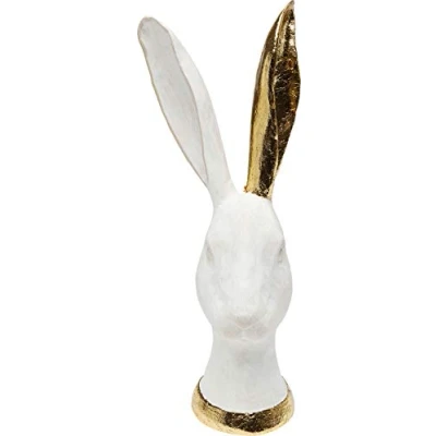 Abbildung von Kare Design Deko Objekt Bunny Weiß/Gold, Objekt, Hasenmotiv, Porzellanoptik, Accessoire, Wohnzimmer, für Regale oder Sideboards, Skulptur, Dekoration, 30x12x11 cm (H/B/T)