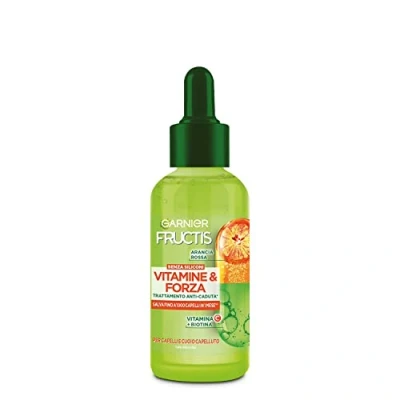 Abbildung von Garnier Fructis Vitamine &amp; Kraft, stärkende Behandlung gegen Haarausfall, für brüchiges und Haar, 10 mal stärkeres 125 ml