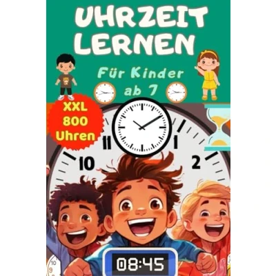 Abbildung von Uhrzeit lernen für Kinder ab 7 Das Buch zum Uhren lesen Mädchen und Jungen Uhr Zeit in der Vorschule oder ... Zeiten üben auch 8, 6, 5, 4