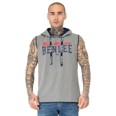 Abbildung von BENLEE Herren ärmelloses T Shirt mit Kapuze Normale Passform Epperson Marl Grey XXL