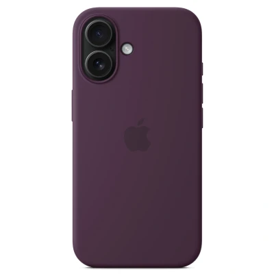 Abbildung von Apple iPhone 16 Hülle MagSafe Silikon Original Soft Case/Backcover Handyhülle Lila