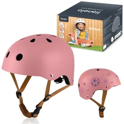 Abbildung von LIONELO Helmet Schutzhelm für Kinder, verstellbar 50 56 cm, Kinnschutz, Intertek zertifizierter Helm Mädchen und Jungen, Größe S