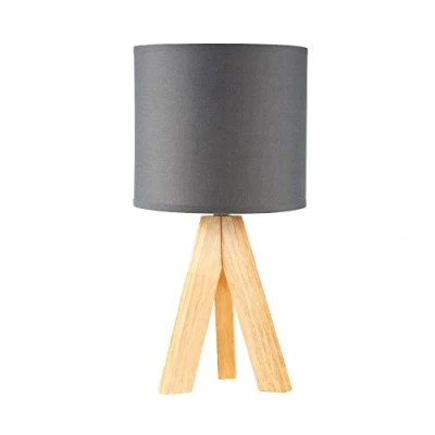 Abbildung von Pauleen 48104 Woody Love Tischleuchte max20W E14 Tripod skandinavische Dreibeinlampe Grau Tischlampe 230V Holz/Stoff