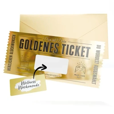 Abbildung von Domar Geschenkkarte zum selber ausfüllen mit Rubbellos Goldenes Ticket Rubbelkarte Geburtstagsgeschenk für Frauen, Geschenke Geschenk Freundin Geburtstag, Mama