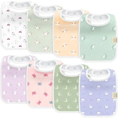 Abbildung von 8 Pack Bio Baby Lätzchen für Junge, Mädchen Drool Mädchen, Jungen, Lätzchen, (Lunaris)