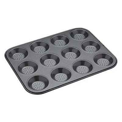 Abbildung von MasterClass &#039;&#039;Crusty Bake&#039;&#039; Mulden Antihaft Törtchenbackblech, Stahl, grau, 24 x 32 1 cm