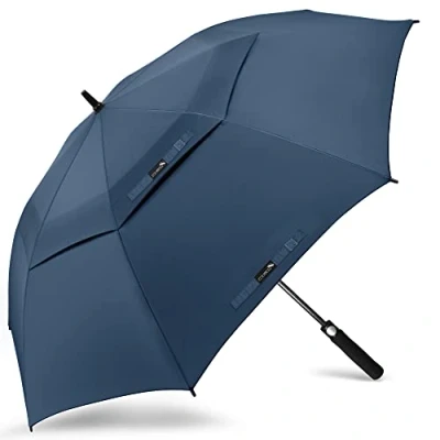 Abbildung von ZOMAKE Regenschirm Sturmfest Groß,L Golf Umbrella Stockschirm mit Auf Automatik für Herren Damen Travel Schirm Tragegurt(Marineblau)