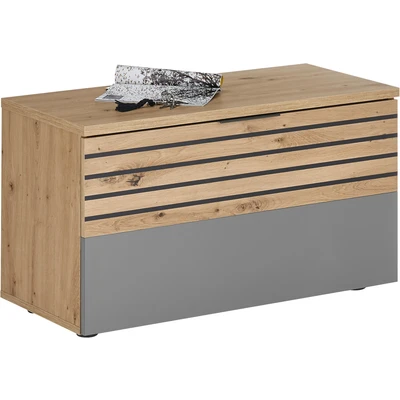 Abbildung von 33 023 T2 Garderobenbank MILAN Sitzbank für Schuhe Artisan Eiche Nb. / Weiss ca. 85 x 45 38 cm