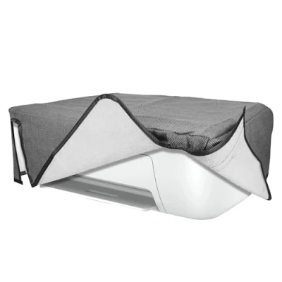 Abbildung von kwmobile Drucker Schützhülle kompatibel mit HP DeskJet 2755e / 2720e 2710e 2820e Hülle Printer Cover aus Leinen Staubschutzhülle für Dunkelgrau