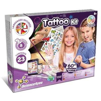 Abbildung von Science4you Temporare Tattoo Selber Machen fur Kinder +8 Jahre Studio mit 8 Aktivitaten: +60 Tattoos Basteln, Wissenschaft Lernspielzeug 10