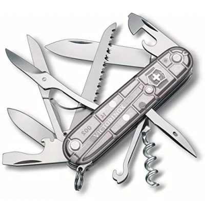 Abbildung von Victorinox Schweizer Taschenmesser Huntsman, Multitool, Swiss Army Knife mit 15 Funktionen, Klinge, Korkenzieher, Dosenöffner