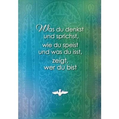 Abbildung von was du denkst und sprichst, wie speist isst, zeigt wer bist