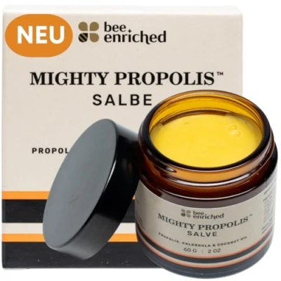Abbildung von Mighty Propolis Salbe 60g Pflegende Wund und Heilsalbe Zugsalbe &amp; Bienensalbe Calendula Wundsalbe gegen Juckreiz im intimbereich Wundheilsalbe, Mundwinkel, Intim Creme I Bee Enriched
