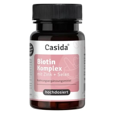 Abbildung von Casida® Biotin Komplex hochdosiert 10.000 mcg + Selen Zink für Haarwuchs, Haut &amp; Nägel 180 Tabletten vegan, ohne Zusatzstoffe Aus der Apotheke