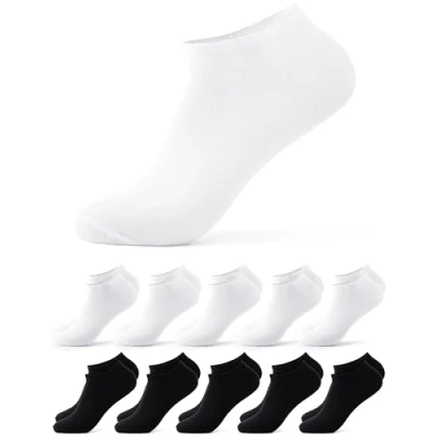 Abbildung von Occulto Herren Basic Sneaker Socken 10 20er Pack (Modell: Alex) 5 X Schwarz Weiß 39 42