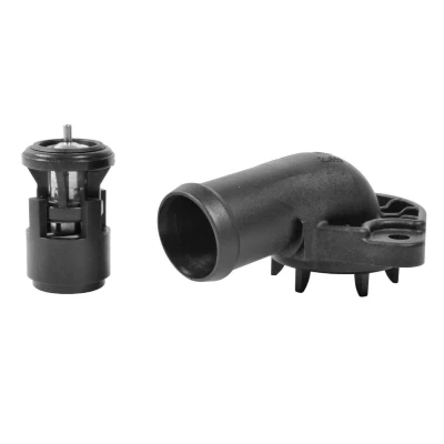 Abbildung von GATES TH14787K2 Kühlwasserthermostat 87 mit Dichtungen Gehäuse VOLKSWAGEN: GOLF 5, 6, Polo V Hatchback, SKODA: Octavia 2 Combi