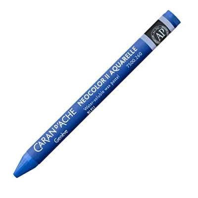 Abbildung von Caran d&#039;Ache NEOCOLOR II 260 BLAU/BLUE (7500.260) / Pastelle 10 Stück (1er Pack)/ aus Wasservermalbarem Wachs/Für Papier Karton Glas Holz Leder Stoff Stein