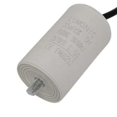Abbildung von Lumonic Anlaufkondensator 35µF 450V mit Kabel I 45x75mm 35uF Motorkondensator Kunststoffgehäuse Betriebskondensator für Pumpen, Rasenmäher, Werkzeuge
