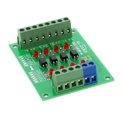 Abbildung von Funduino Optokoppler NPN 4 Kanal, DST 1R4P N, Hochleistungs Modul für Isolation und Signalübertragung, Spannung 1.8V 3.3V 5V 12V 24V (12V zu 24V)
