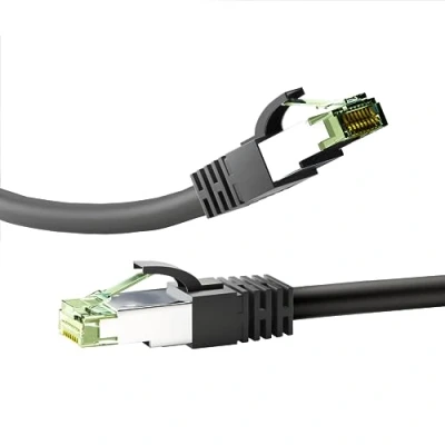 Abbildung von Goobay 66722 RJ45 Patchkabel CAT 8.1 / Stecker 8K Gaming PS5 Playstation 5 &amp; Xbox 2.000 MHz OFC Netzwerkkabel DSL Kabel Schwarz LAN 2m