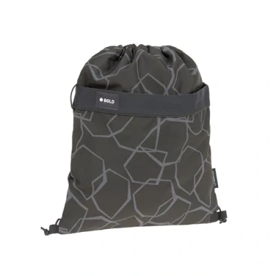 Abbildung von Bold Lässig Kinder Turnbeutel Sportbeutel mit Rucksackfunktion/School String Bag Edges Grey