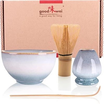 Abbildung von Goodwei Japanisches Matcha Komplett Set mit hochwertiger Teeschale (Moya, 80)