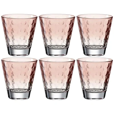 Abbildung von LEONARDO HOME 025896 Trinkglas OPTIC 6er Set 215 ml rot, Glas, Orange