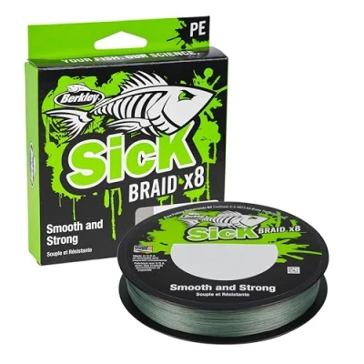 Abbildung von Berkley Sick Braid Moss Green 150m 0,23mm (23,6kg/52lb) Geflochtene Schnur