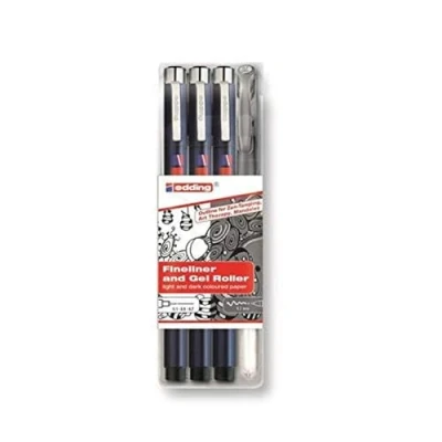 Abbildung von edding 1800/2185 Handlettering Starter Set mit 4 Stiften perfekt für Künstler oder Anfänger, den professionellen privaten Gebrauch, ideal kreatives Schönschreiben,