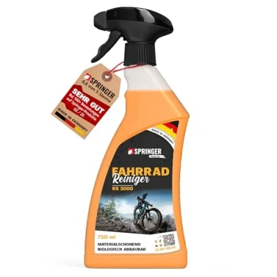 Abbildung von SPRINGER RX3000 Fahrradreiniger 750ml Made in Germany Säurefreies Fahrrad Reinigungsmittel Komplett Spray mit gut haftender Gel Formel Fahrradpflege für alle Räder