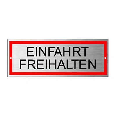Abbildung von Schild Einfahrt freihalten 17,5 x 6,5 cm Aluminium wetterfester Mehrfarbdruck 2 fach gelocht