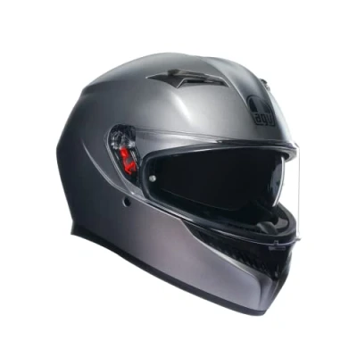 Abbildung von AGV K3 E2206 MPLK Motorradhelm, Herren Integralhelm, ECE Vollvisierhelm mit Schweißabsorption, Spoiler, Lüftungsschlitzen und Kratzfestem UV Visier, Intercom Ready, Grau
