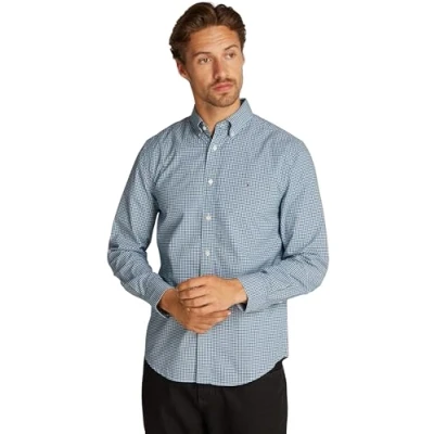Abbildung von Tommy Hilfiger FLEX Gingham Shirt Hemd, Herren, Größe: 3XL, Nouveau green