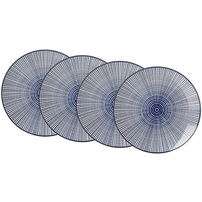 Abbildung von Ritzenhoff &amp; Breker Speiseteller Set Royal Makoto, 4 teilig, 26,5 cm Durchmesser, Porzellangeschirr, Blau Weiß, 26.50 x 3.00
